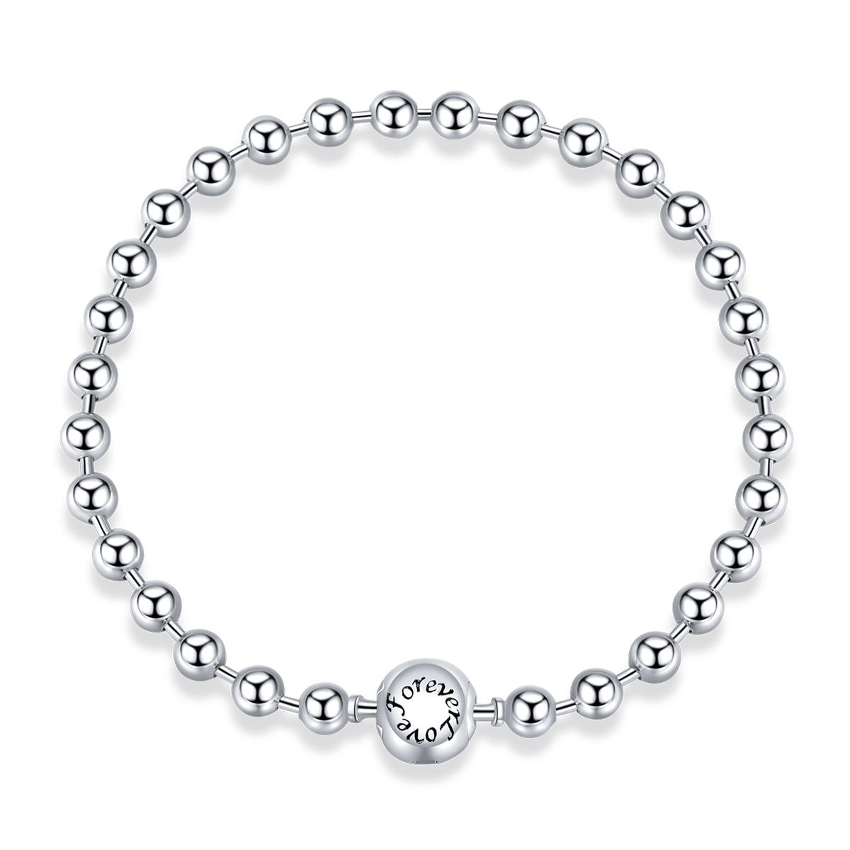 Bracelet 925 Sterling Silver beaded, oxidized & platinum plated, 17cm, FOREVER, Bids.com on Tampa Home & Garden Store