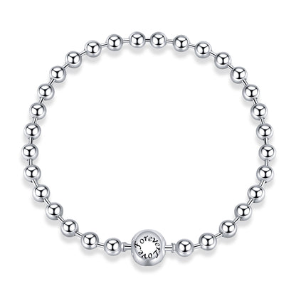 Bracelet 925 Sterling Silver beaded, oxidized & platinum plated, 17cm, FOREVER, Bids.com on Tampa Home & Garden Store