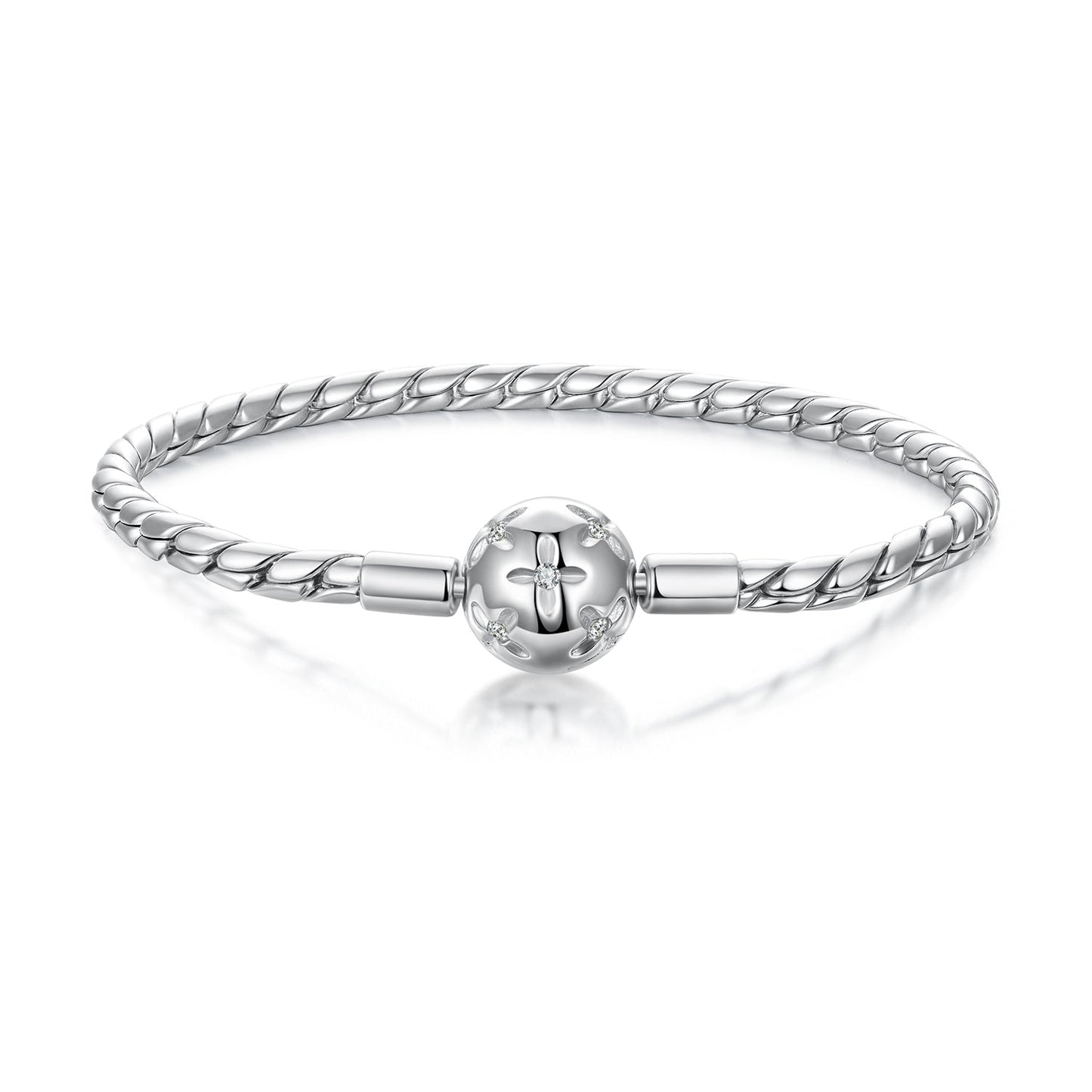 Bracelet 925 sterling silver white gold plated CZ pendant, twisted curb chain, Bids.com on Tampa Home & Garden Store