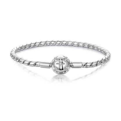 Bracelet 925 sterling silver white gold plated CZ pendant, twisted curb chain, Bids.com on Tampa Home & Garden Store