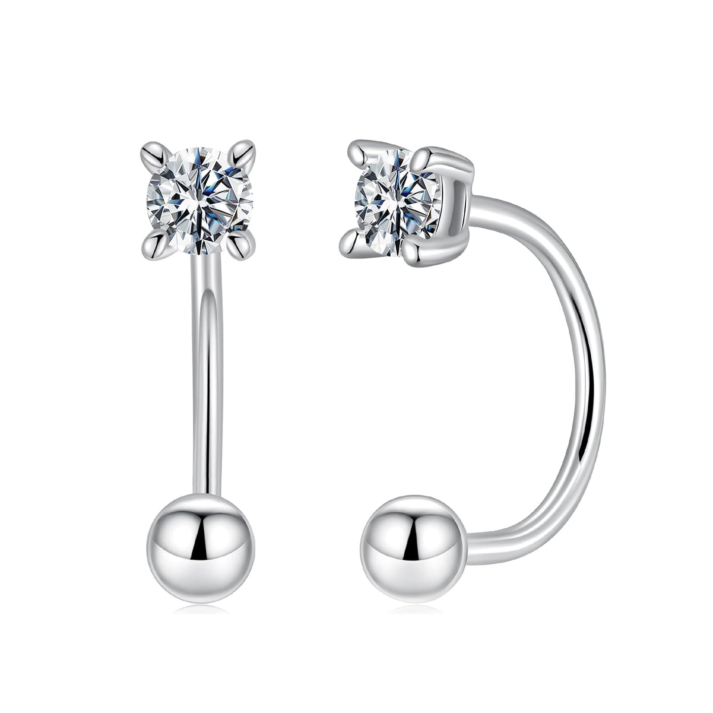 Sterling silver moissanite earrings by Bids.com, 0.1ct round stones in prong settings, 1.3 cm on Tampa Home & Garden Store