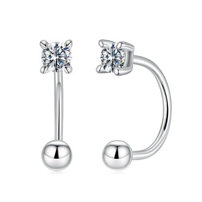 Sterling silver moissanite earrings by Bids.com, 0.1ct round stones in prong settings, 1.3 cm on Tampa Home & Garden Store
