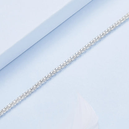 925 Sterling Silver bead-link bracelet for women, 17cm on Tampa Home & Garden Store