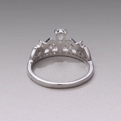 Sterling silver pavé CZ ring by Bids.com, white gold plated, size 6, crown filigree setting on Tampa Home & Garden Store