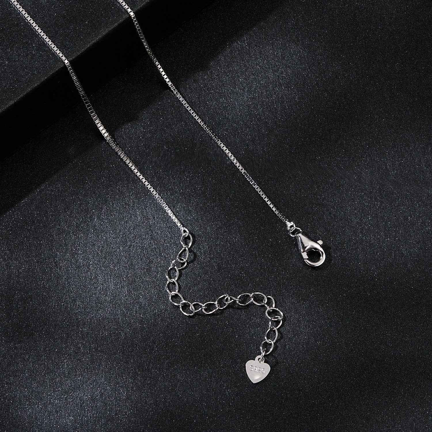 925 Sterling Silver Moissanite Necklace pavé setting 6.5mm, box chain on Tampa Home & Garden Store