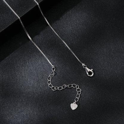 925 Sterling Silver Moissanite Necklace pavé setting 6.5mm, box chain on Tampa Home & Garden Store