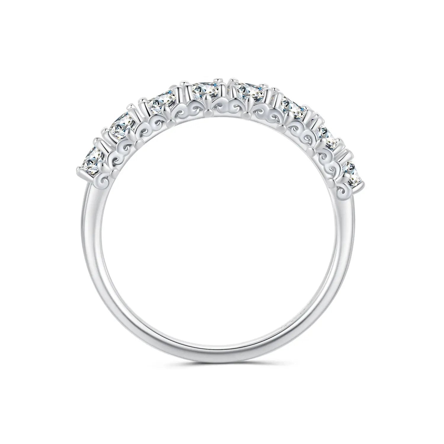 925 Sterling Silver Plated Moissanite Ring Size 5 for Women by Bids.com with row of stones on Tampa Home & Garden Store