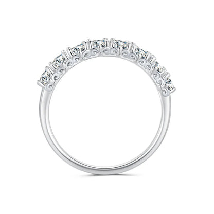 925 Sterling Silver Plated Moissanite Ring Size 5 for Women by Bids.com with row of stones on Tampa Home & Garden Store
