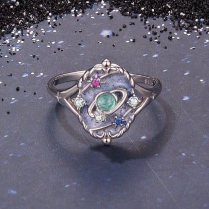 Sterling silver pendant 1.5x1.2 cm with enamel and CZs, green gemstone centerpiece on Tampa Home & Garden Store
