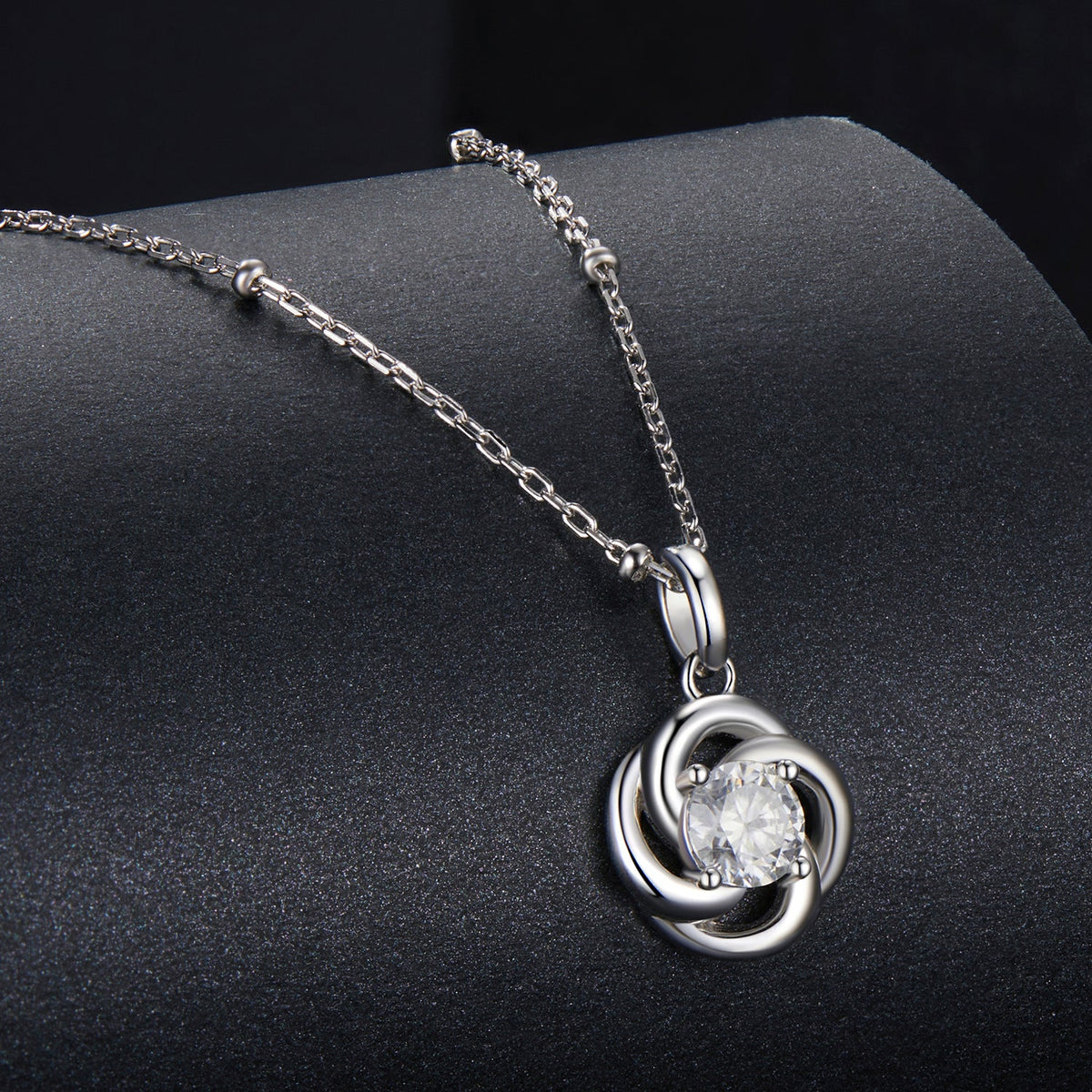 Necklace 925 Sterling Silver 0.5ct Moissanite with White Gold Plating pendant on chain on Tampa Home & Garden Store