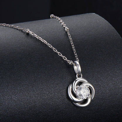 Necklace 925 Sterling Silver 0.5ct Moissanite with White Gold Plating pendant on chain on Tampa Home & Garden Store