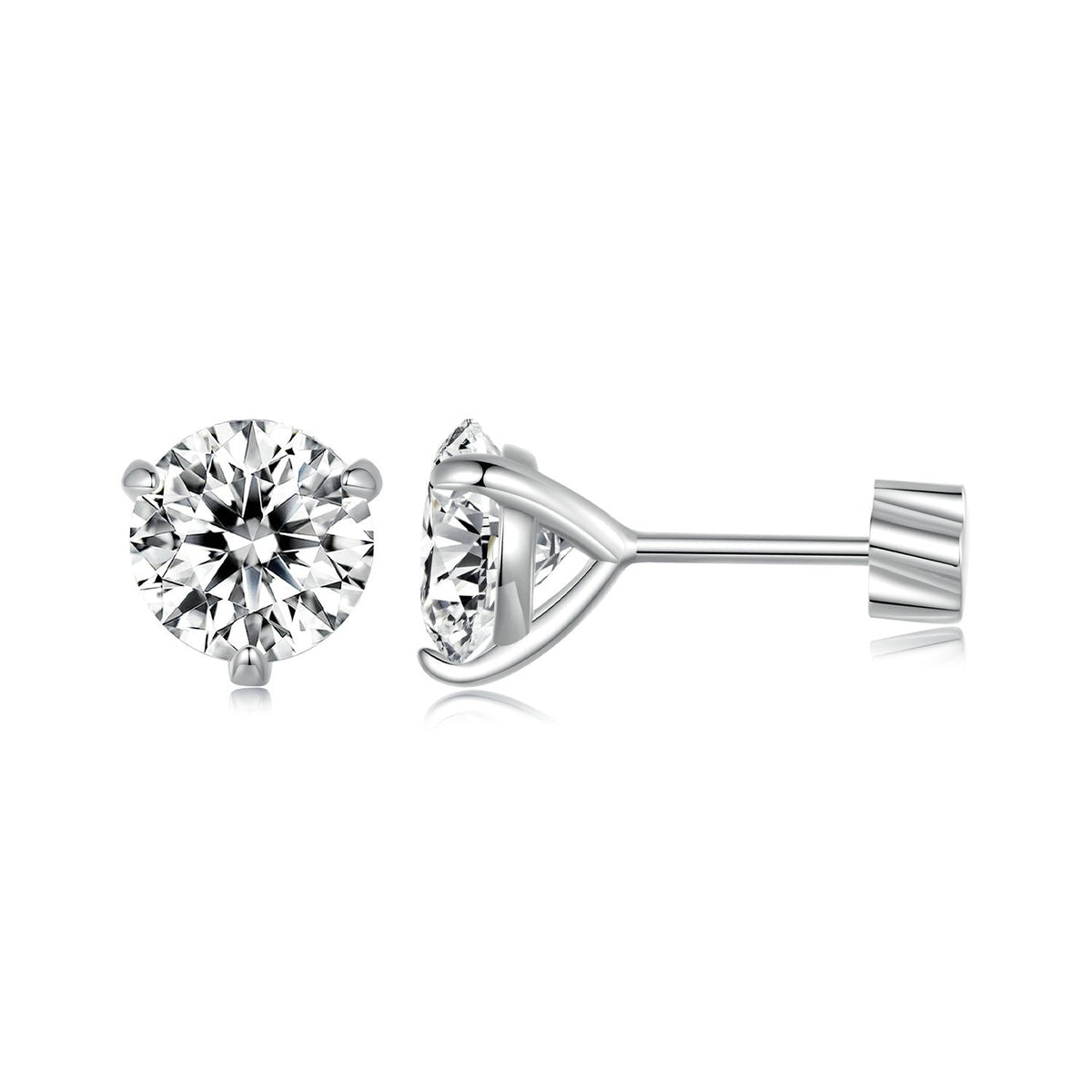 Moissanite stud earring, 925 sterling silver, white gold plated, by Bids.com on Tampa Home & Garden Store