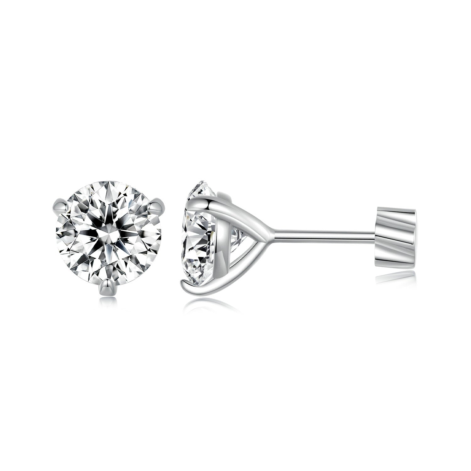 Moissanite stud earring, 925 sterling silver, white gold plated, by Bids.com on Tampa Home & Garden Store