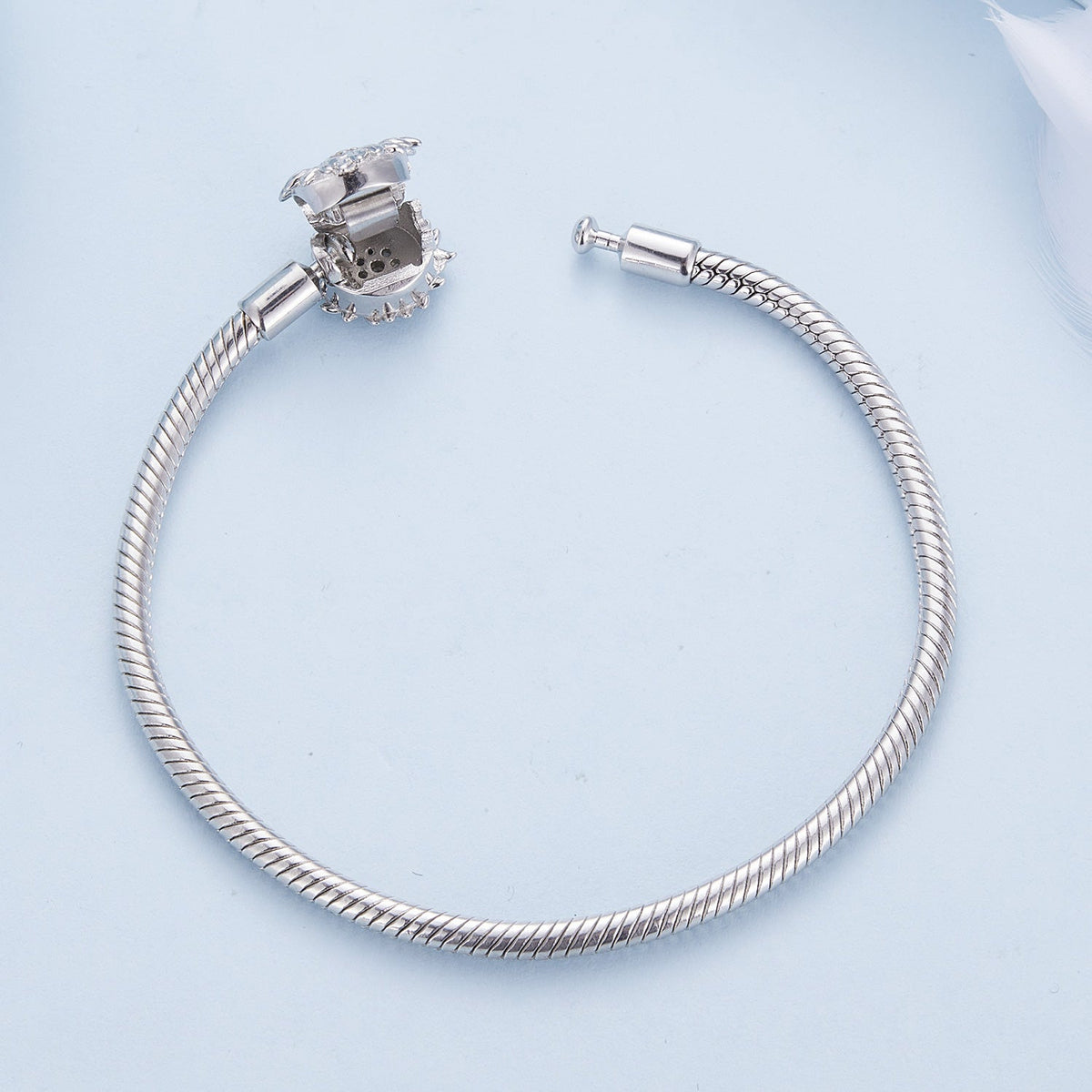 925 Sterling Silver Pavé CZ Bracelet for Women, 170mm length, 3mm snake chain on Tampa Home & Garden Store