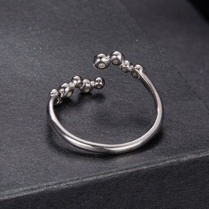 925 sterling silver 0.06ct moissanite ring for women size E with beaded open-band by Bids.com on Tampa Home & Garden Store