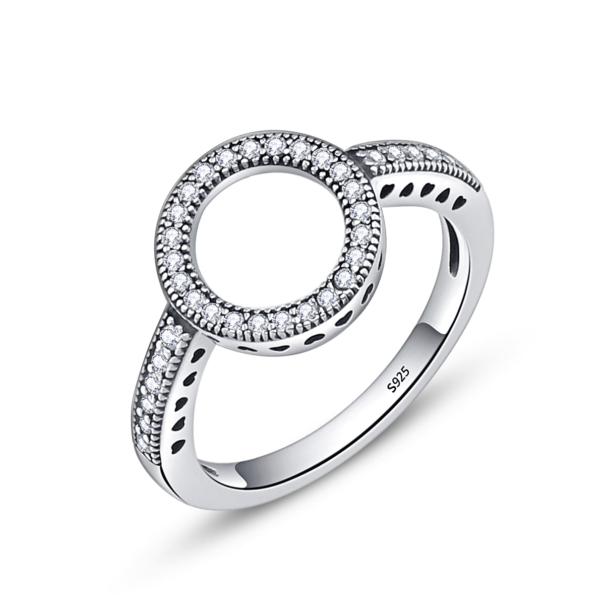 925 Sterling Silver Ring size 6 for Women with pavé diamond circular halo Bids.com on Tampa Home & Garden Store