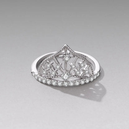 Ring, 925 sterling silver with white gold plating, pave CZ crown design, size 6, Bids.com on Tampa Home & Garden Store