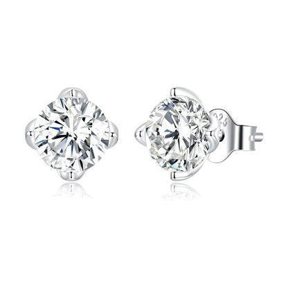 Sterling silver moissanite stud earrings pair, 0.50ct cushion-cut, for women by Bids.com on Tampa Home & Garden Store
