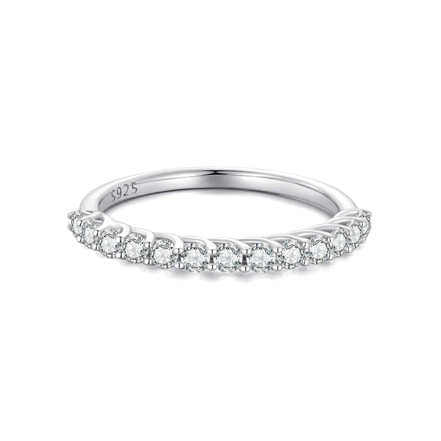 Moissanite ring in S925 sterling silver with 0.03ct stones, size 6 for women by Bids.com on Tampa Home & Garden Store