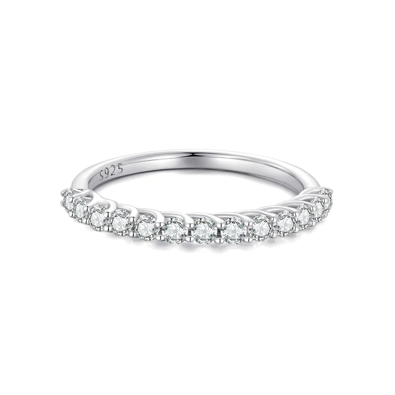 Moissanite ring in S925 sterling silver with 0.03ct stones, size 6 for women by Bids.com on Tampa Home & Garden Store