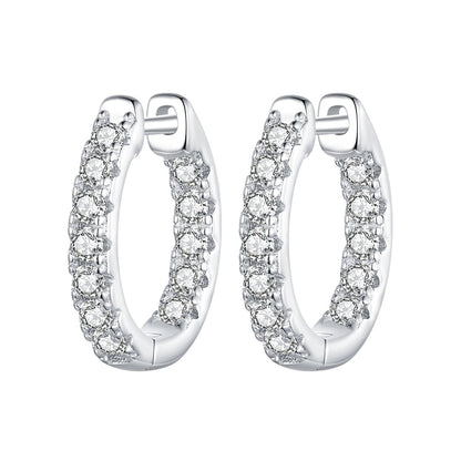 Hoop earrings in 925 sterling silver with 0.023ct moissanite, pair of 2, Bids.com on Tampa Home & Garden Store