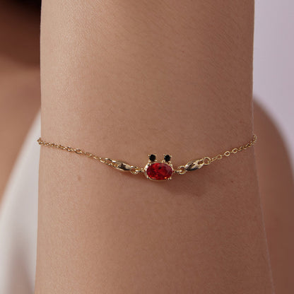 Bracelet: gold plated CZ red oval centerpiece with black accents, 15+6cm, Bids.com on Tampa Home & Garden Store