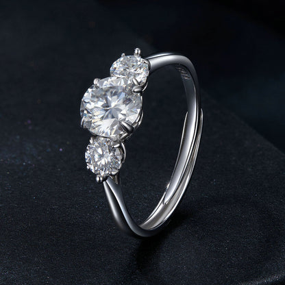 Sterling silver two-stone moissanite ring totaling 1ct, 6.5mm, size E for women Bids.com on Tampa Home & Garden Store