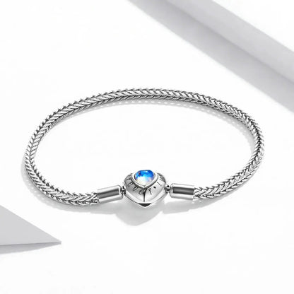 925 Sterling Silver Moonstone Bracelet 17cm for Women by Bids.com with blue moonstone on Tampa Home & Garden Store