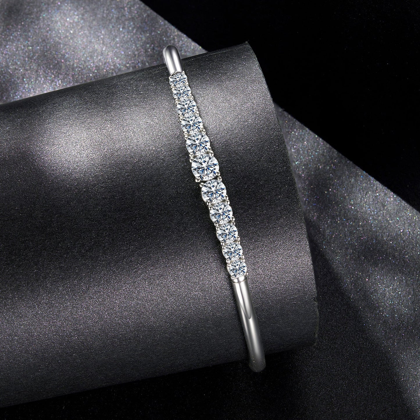 Bracelet 925 sterling silver with moissanite 0.5cm stones white gold plated women Bids.com on Tampa Home & Garden Store