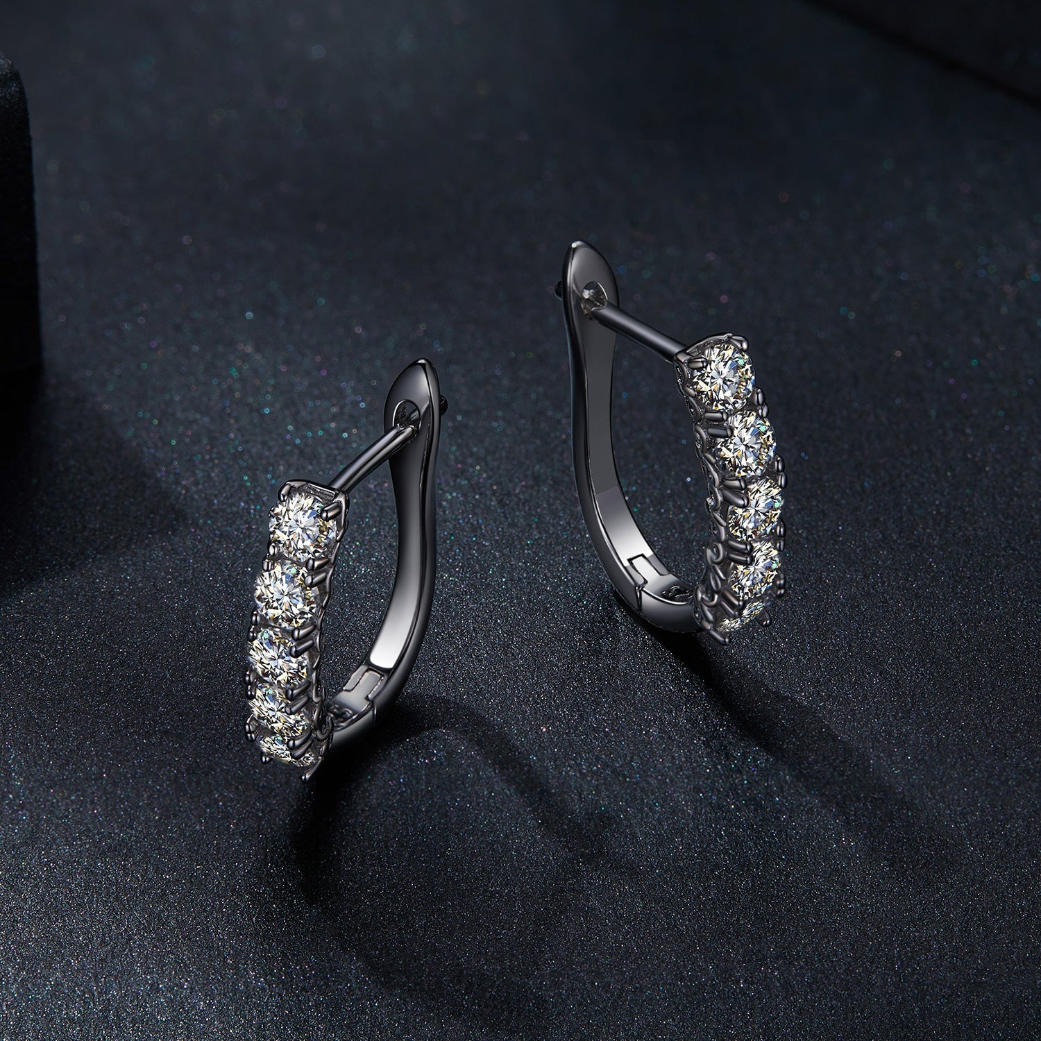 Moissanite earrings S925 sterling silver 0.30ct hoop with pavé stones Bids.com on Tampa Home & Garden Store