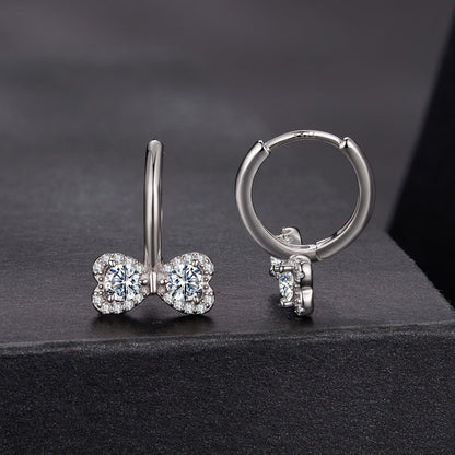 Pair of butterfly moissanite earrings in 925 silver, 0.20ct, plated white gold by Bids.com on Tampa Home & Garden Store