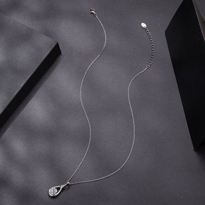 Sterling Silver moissanite necklace with white gold plating, 1 ct pendant on 40+5cm chain on Tampa Home & Garden Store