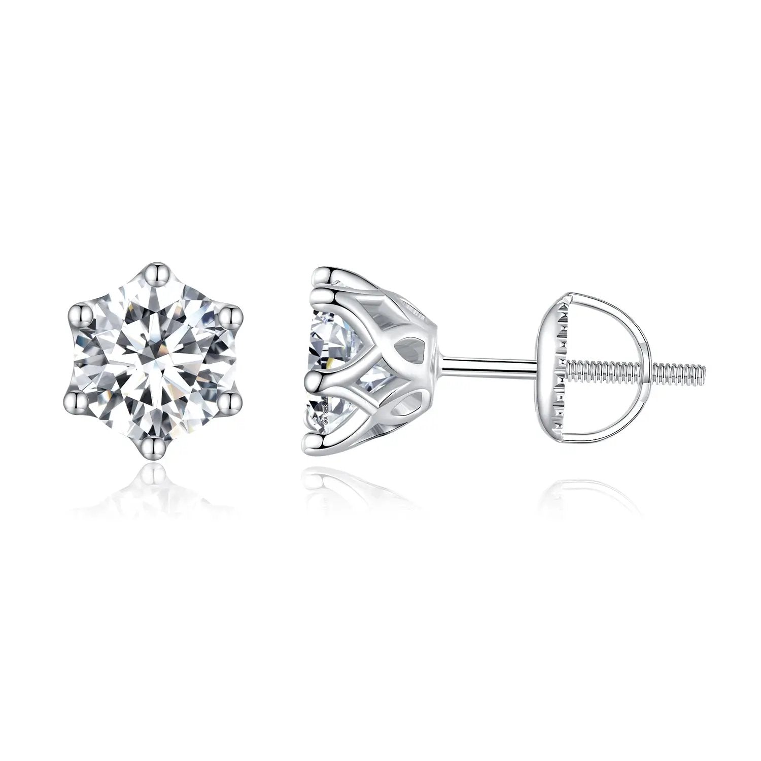 925 Sterling Silver Moissanite Stud Earring with six-prong setting Bids.com on Tampa Home & Garden Store