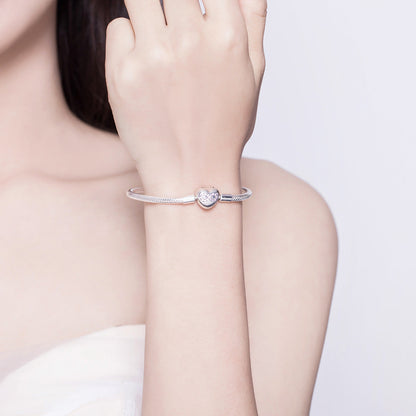 925 Sterling Silver bracelet 17.0cm for women with heart charm, Bids.com on Tampa Home & Garden Store