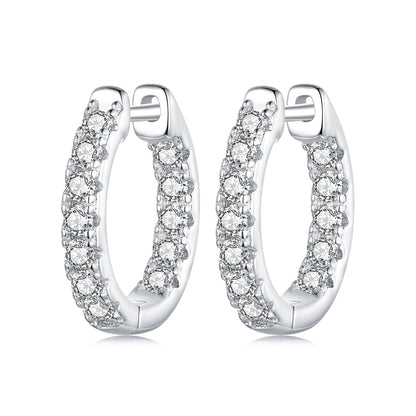 Hoop earrings 925 sterling silver moissanite, 0.023ct for women by Bids.com, pair on Tampa Home & Garden Store