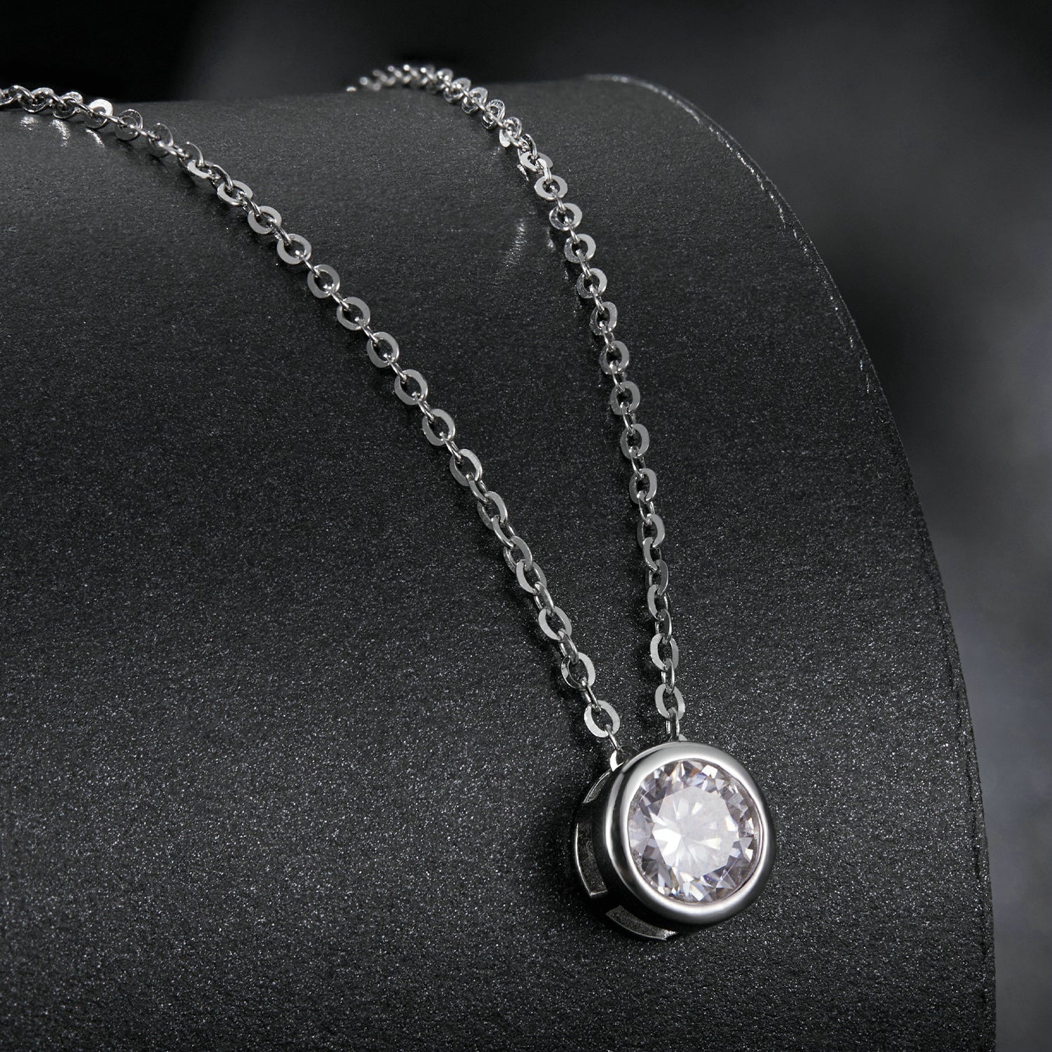 Necklace S925 sterling silver moissanite pendant with 1ct stone on 400mm chain by Bids.com on Tampa Home & Garden Store