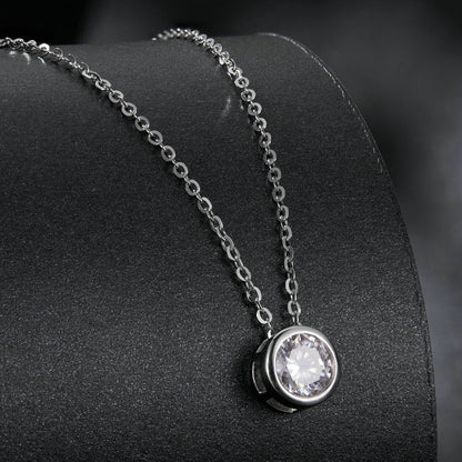 Necklace S925 sterling silver moissanite pendant with 1ct stone on 400mm chain by Bids.com on Tampa Home & Garden Store