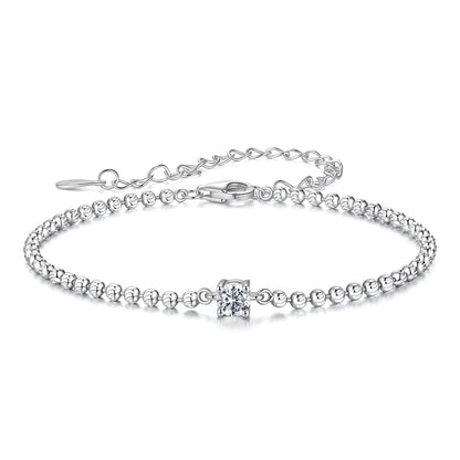 925 Sterling Silver Moissanite Bracelet with White Gold Plating, 15+6cm, Bids.com on Tampa Home & Garden Store