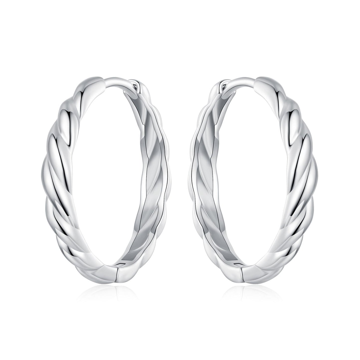 Earrings twisted hoop, 11×3mm, 925 sterling silver plated white gold finish, by Bids.com on Tampa Home & Garden Store