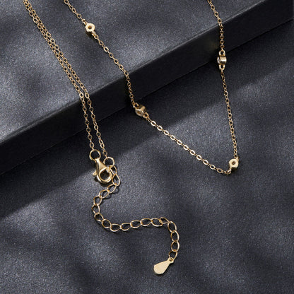 Gold-tone adjustable moissanite necklace for women with lobster clasp and small charm pendant on Tampa Home & Garden Store