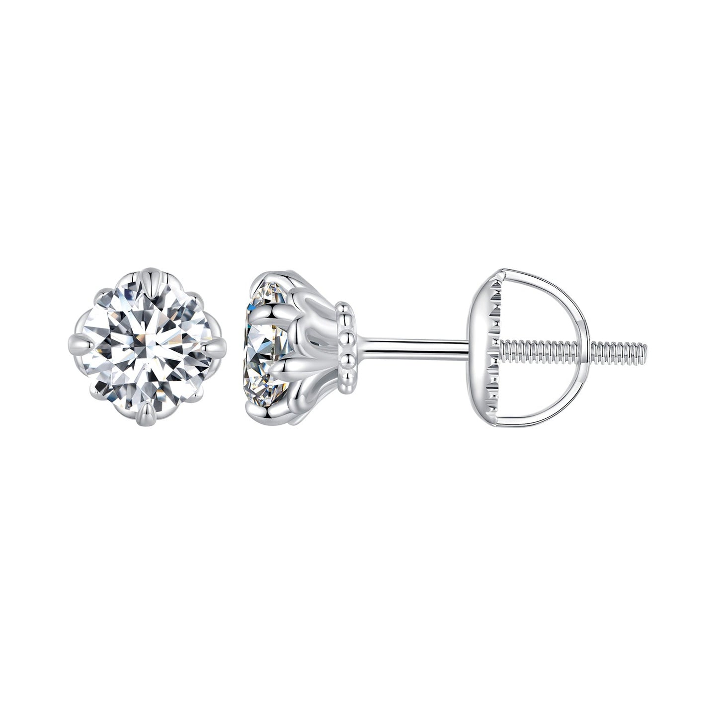 Earrings: Bids.com 925 sterling silver moissanite stud, 0.7cm, screw-back post on Tampa Home & Garden Store