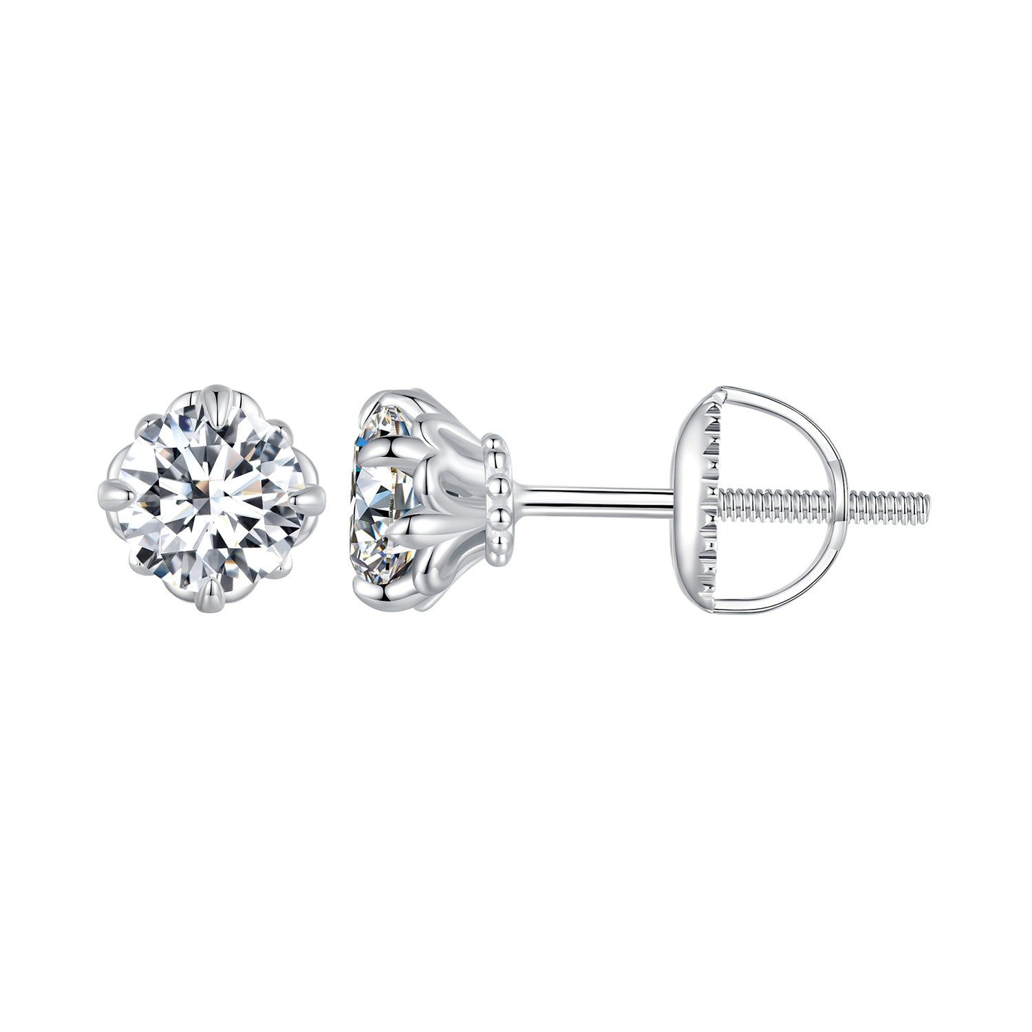 Earrings: Bids.com 925 sterling silver moissanite stud, 0.7cm, screw-back post on Tampa Home & Garden Store