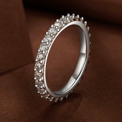 925 sterling silver moissanite ring size 6 with round stones totaling 0.03ct encircling band on Tampa Home & Garden Store