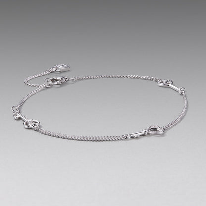 Bracelet 925 sterling silver white gold plated pave CZ, 21cm, Bids.com on Tampa Home & Garden Store