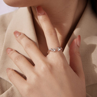 925 Sterling Silver Plated White Gold Ring for Women with leaf motif by Bids.com on Tampa Home & Garden Store