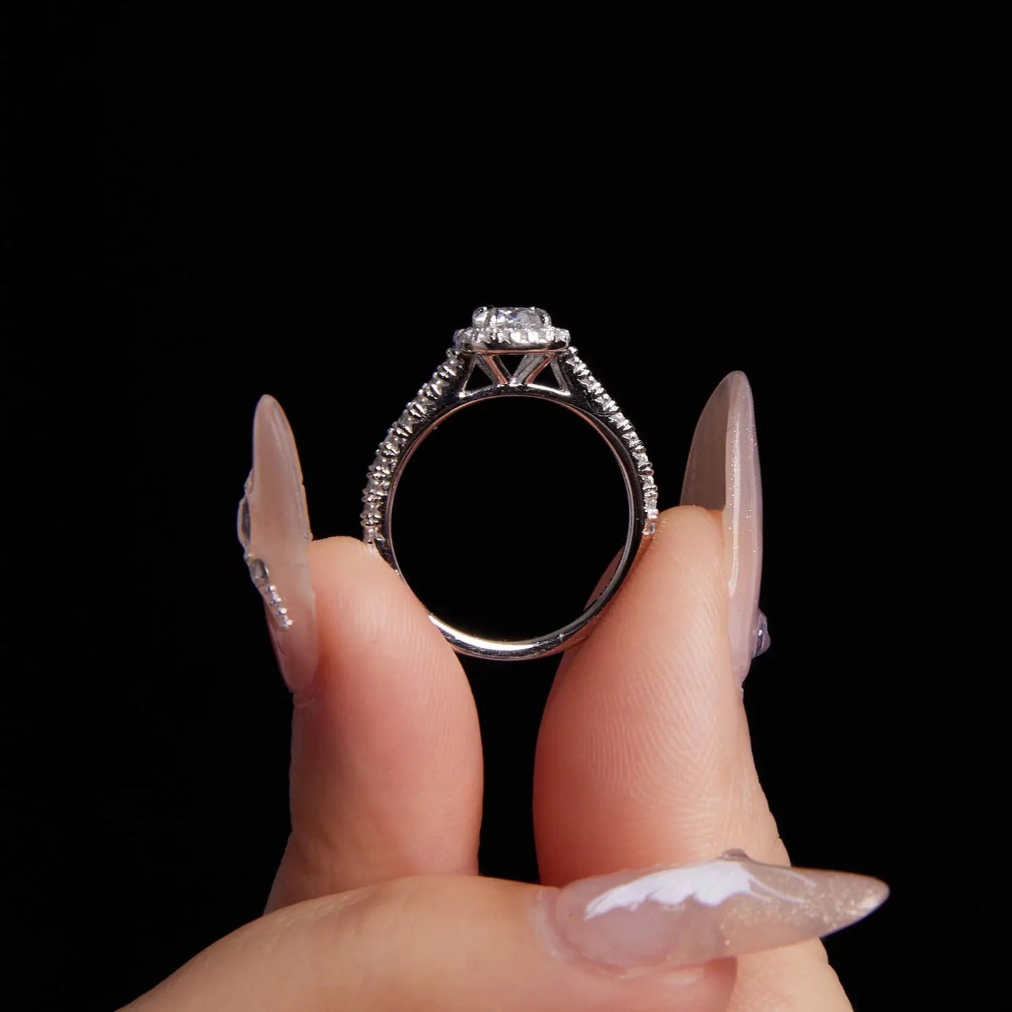 925 Sterling Silver Moissanite Ring, 0.5ct center stone, pavé band, size 6, by Bids.com on Tampa Home & Garden Store