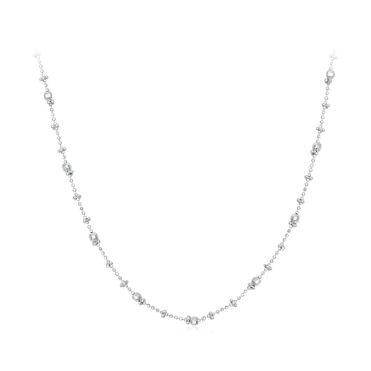 Necklace 925 Sterling Silver White Gold Plated crystal bead accents 40+5cm by Bids.com on Tampa Home & Garden Store