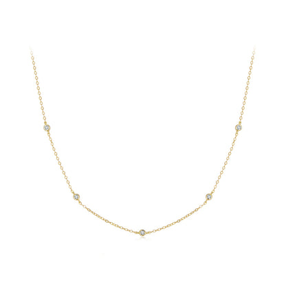 Moissanite necklace Bids.com 925 sterling silver white gold plated adjustable chain with stones on Tampa Home & Garden Store