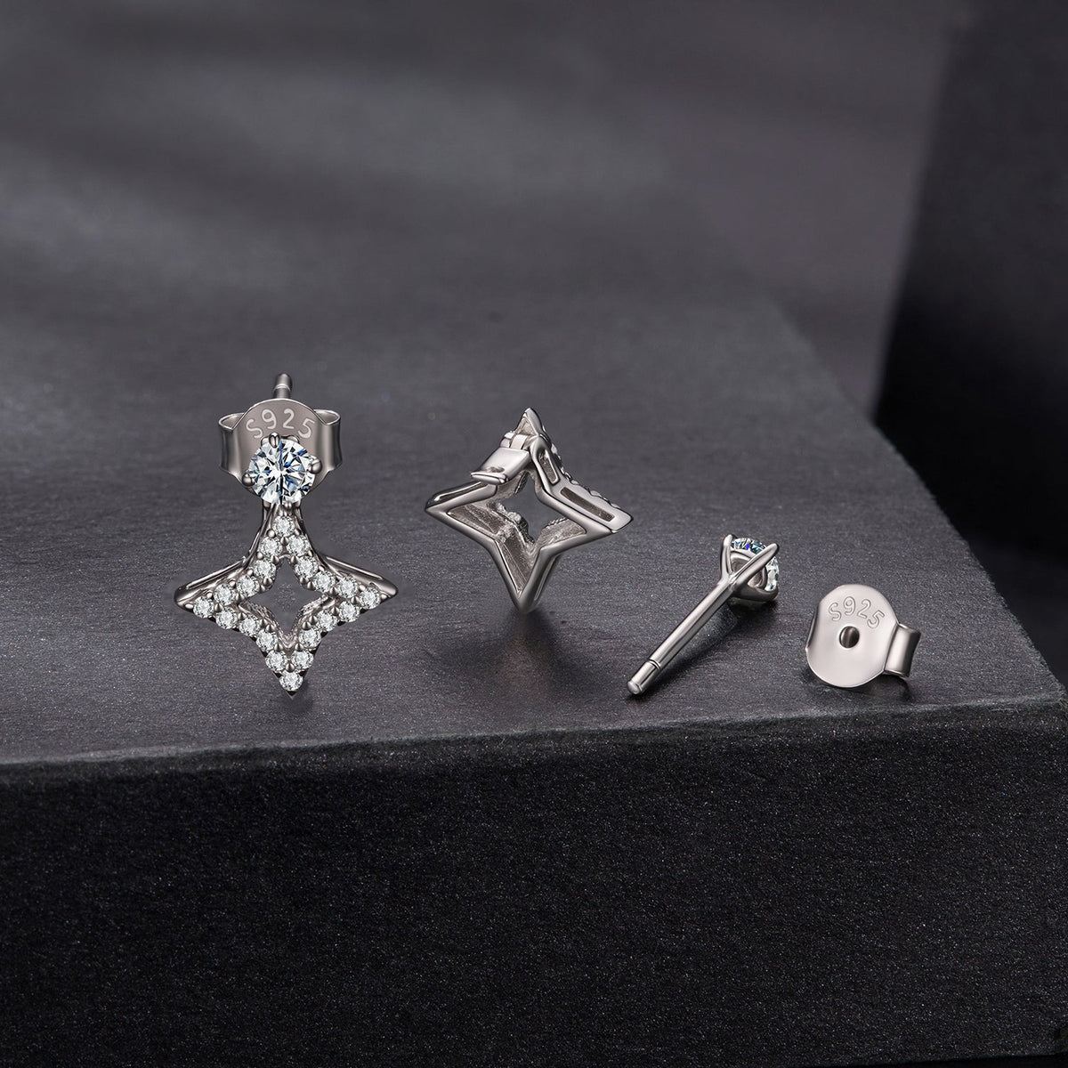 925 sterling silver moissanite earrings set 0.1ct with stud and drop designs by Bids.com on Tampa Home & Garden Store
