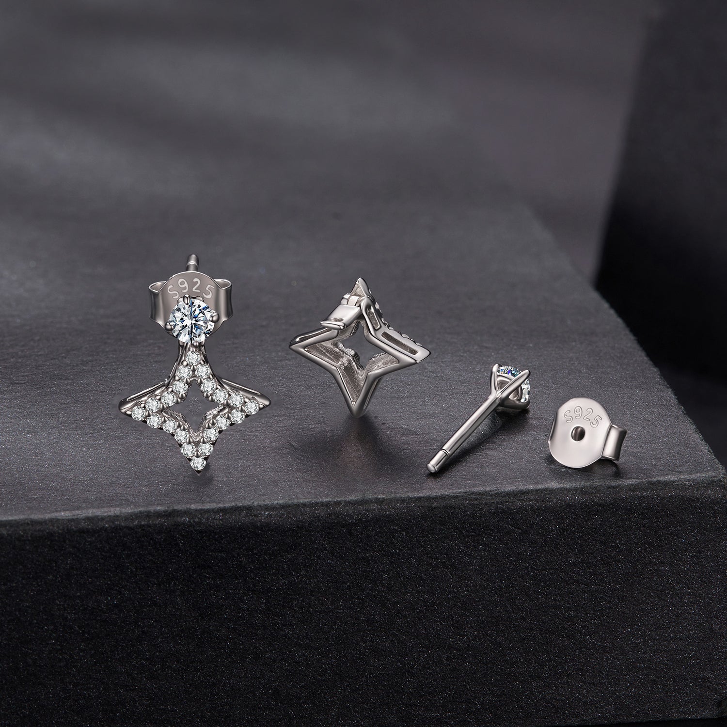 925 sterling silver moissanite earrings set 0.1ct with stud and drop designs by Bids.com on Tampa Home & Garden Store